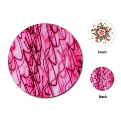 An Unusual Background Photo Of Black Swirls On Pink And Magenta Playing Cards (round)  by Amaryn4rt