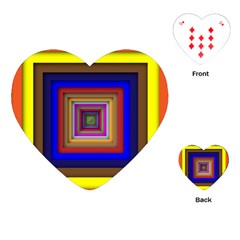 Square Abstract Geometric Art Playing Cards (heart)  by Amaryn4rt