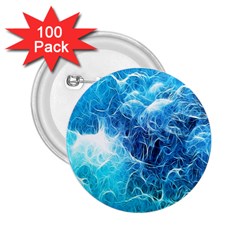 Fractal Occean Waves Artistic Background 2 25  Buttons (100 Pack)  by Amaryn4rt