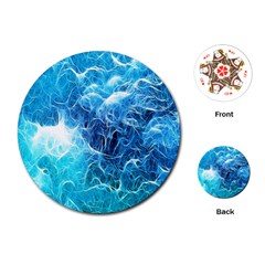 Fractal Occean Waves Artistic Background Playing Cards (round)  by Amaryn4rt
