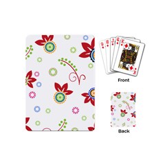 Colorful Floral Wallpaper Background Pattern Playing Cards (mini)  by Amaryn4rt