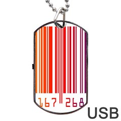 Colorful Gradient Barcode Dog Tag Usb Flash (two Sides) by Simbadda