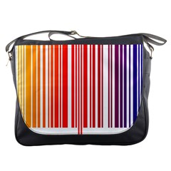 Colorful Gradient Barcode Messenger Bags by Simbadda