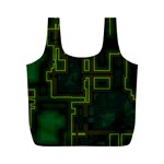 A Completely Seamless Background Design Circuit Board Full Print Recycle Bags (M)  Back