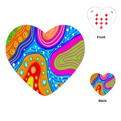 Hand Painted Digital Doodle Abstract Pattern Playing Cards (heart)  by Simbadda