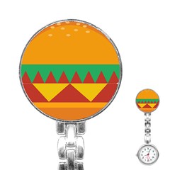 Burger Bread Food Cheese Vegetable Stainless Steel Nurses Watch by Simbadda