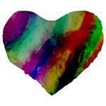 Colorful Abstract Paint Splats Background Large 19  Premium Heart Shape Cushions Back