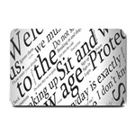 Abstract Minimalistic Text Typography Grayscale Focused Into Newspaper Small Doormat  24 x16  Door Mat
