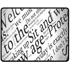 Abstract Minimalistic Text Typography Grayscale Focused Into Newspaper Fleece Blanket (medium)  by Simbadda