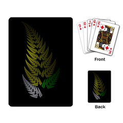 Drawing Of A Fractal Fern On Black Playing Card by Simbadda