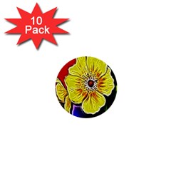 Beautiful Fractal Flower In 3d Glass Frame 1  Mini Buttons (10 Pack)  by Simbadda