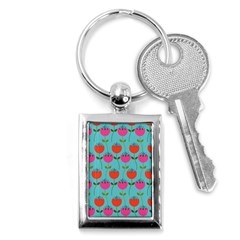 Tulips Floral Background Pattern Key Chains (rectangle)  by Simbadda