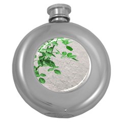 Plants Over Wall Round Hip Flask (5 Oz) by dflcprints