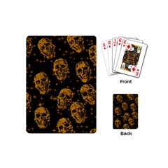 Sparkling Glitter Skulls Golden Playing Cards (mini)  by ImpressiveMoments