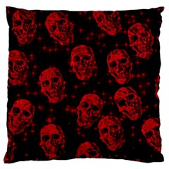 Sparkling Glitter Skulls Red Large Flano Cushion Case (two Sides) by ImpressiveMoments