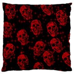 Sparkling Glitter Skulls Red Large Flano Cushion Case (Two Sides) Back