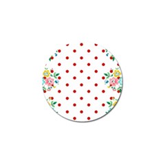 Flower Floral Polka Dot Orange Golf Ball Marker (4 Pack) by Mariart