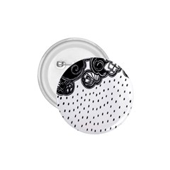 Batik Rain Black Flower Spot 1 75  Buttons by Mariart
