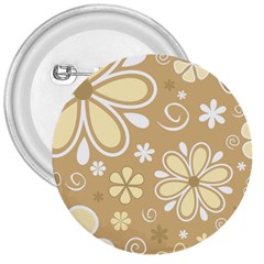 Flower Floral Star Sunflower Grey 3  Buttons by Mariart