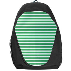 Horizontal Stripes Green Backpack Bag by Mariart