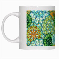 Forest Spirits  Green Mandalas  White Mug by bunart
