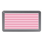 Horizontal Stripes Light Pink Memory Card Reader (Mini) Front