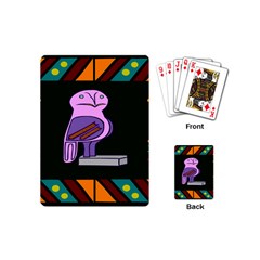 Owl A Colorful Modern Illustration For Lovers Playing Cards (mini)  by Simbadda