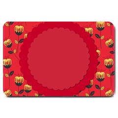 Floral Roses Pattern Background Seamless Large Doormat  by Simbadda