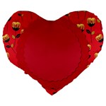 Floral Roses Pattern Background Seamless Large 19  Premium Heart Shape Cushions Back