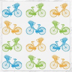 Vintage Bikes With Basket Of Flowers Colorful Wallpaper Background Illustration Canvas 20  X 20   by Simbadda