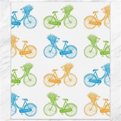 Vintage Bikes With Basket Of Flowers Colorful Wallpaper Background Illustration Canvas 20  X 24   by Simbadda