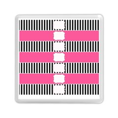 Custom Water Bottle Labels Line Black Pink Memory Card Reader (square)  by Mariart