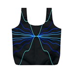 Sine Squared Line Blue Black Light Full Print Recycle Bags (M)  Front
