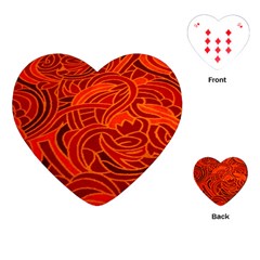 Orange Abstract Background Playing Cards (heart)  by Simbadda
