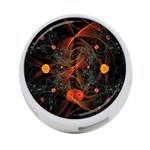 Fractal Wallpaper With Dancing Planets On Black Background 4-Port USB Hub (One Side) Front