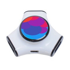 Circles Colorful Balloon Circle Purple Blue Red Orange 3-port Usb Hub by Mariart