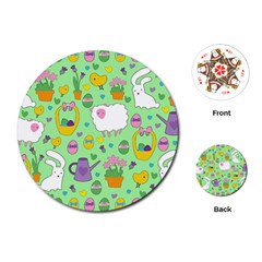 Cute Easter Pattern Playing Cards (round)  by Valentinaart