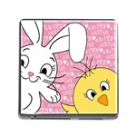 Easter bunny and chick  Memory Card Reader (Square) Front