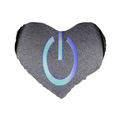 Close Up Of A Power Button Standard 16  Premium Flano Heart Shape Cushions by Nexatart