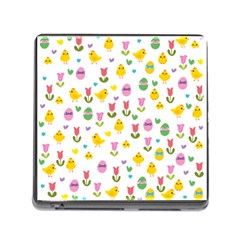 Easter - Chick And Tulips Memory Card Reader (square) by Valentinaart