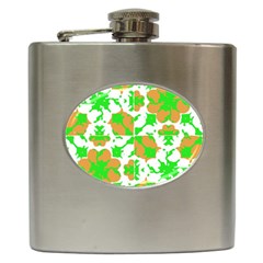Graphic Floral Seamless Pattern Mosaic Hip Flask (6 Oz) by dflcprints