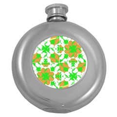 Graphic Floral Seamless Pattern Mosaic Round Hip Flask (5 Oz) by dflcprints