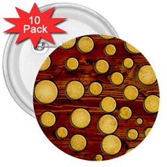 Wood And Gold 3  Buttons (10 Pack)  by linceazul