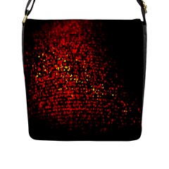 Red Particles Background Flap Messenger Bag (l)  by Nexatart
