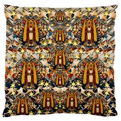 Lady Panda Goes Into The Starry Gothic Night Large Flano Cushion Case (one Side) by pepitasart