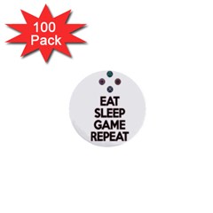 Eat Sleep Game Repeat 1  Mini Buttons (100 Pack)  by Valentinaart