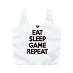 Eat sleep game repeat Full Print Recycle Bags (M)  Back