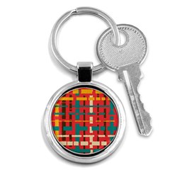 Colorful Line Segments Key Chains (round)  by linceazul
