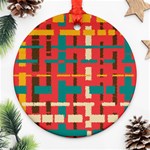Colorful Line Segments Round Ornament (Two Sides) Front