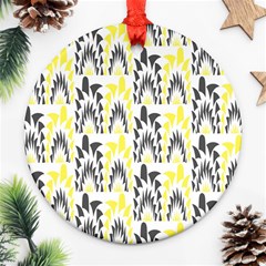 Tricolored Geometric Pattern Ornament (round) by linceazul